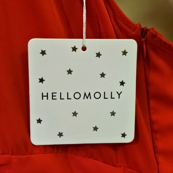 Hello Molly "Not Fair On Me" Red One Shoulder Ruched Ruffle Dress,Large,NWT - Picture 15 of 15
